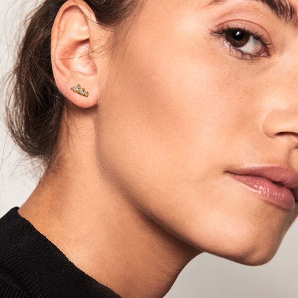 Micro Paved Zirconia Embellished Stud Earrings - Image 2
